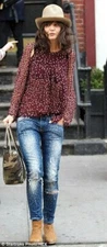NWOT  ISABEL MARANT ETOILE "Presley" Top Blouse SZ 38 Floral Dot Print Burgundy