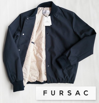 NP ~ 500   FURSAC French Luxury Bomber Jacket, M/48 Warm Lined, Short, Navy Blue