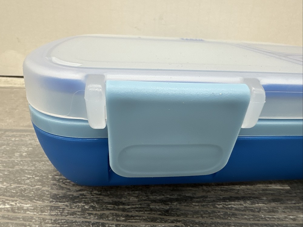 Kids & Adults Bento Lunch Box with Removable Tray and Handle - Blue  