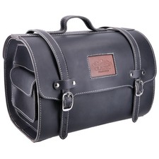 Borsa Bagaglio in Vera Pelle Nera, 26L, Valigia Vintage con Maniglia di Trasporto per Vespa/L