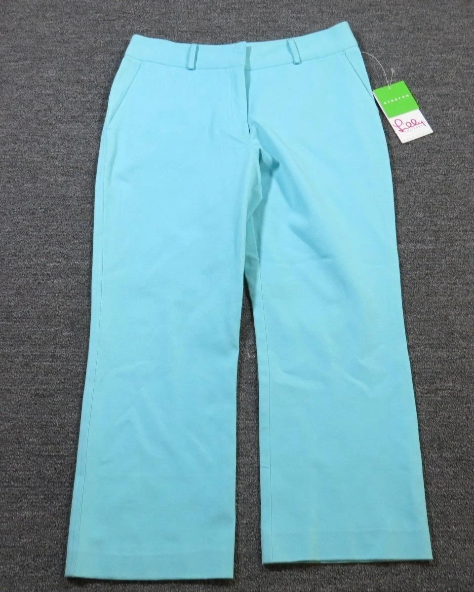 Lilly Pulitzer Pants Womens 6 Blue Stretch Twill Capri Cropped Casual Summer