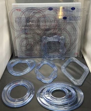 Creative Memories Wavy Frames Diamond Heart Ovals Circle Templates and Mat