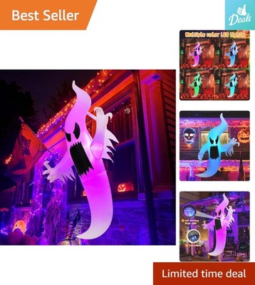 Multicolor 6 FT Halloween Inflatable Ghost with Built-in LEDs for Party Magic