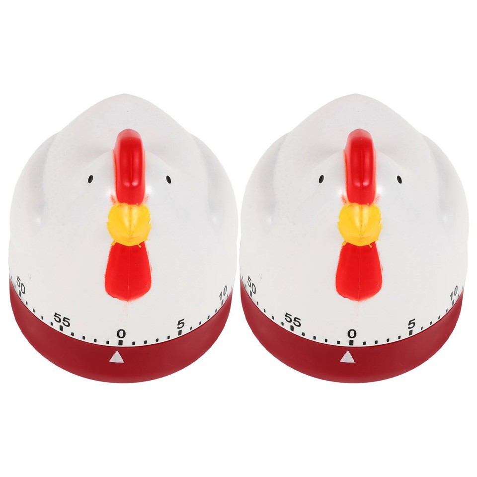 2 Pcs Kitchen Mechanical Timer Egg Type Chicken Pattern Looks Analog ...