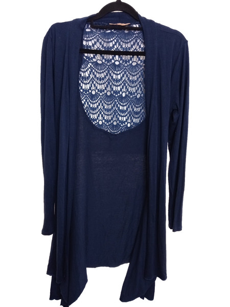 Hyi2eie Viscose Cardigan Cape Dark Blue Size L