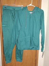 Butter-Soft Stretch Women s Scrub 3pc Set Hunter Sz Small Jogger, Top Hoodie