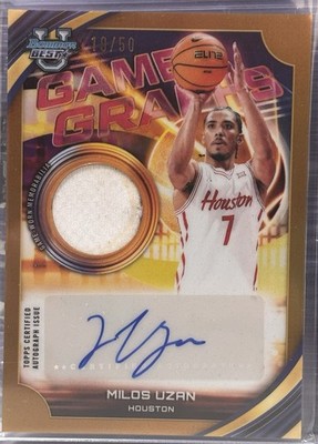 2025 Bowman U Best Milos Uzan Gold Autograph /50 Game Graphs Houston