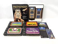 Vtg Milton Bradley Microvision System & Baseball Bowling Star Trek Pinball Games
