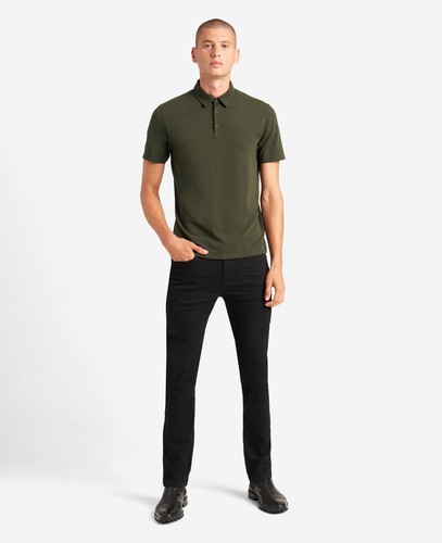 Kenneth Cole | Polo Performance con bottoni | Verde scuro | XLarge - Foto 2 di 5