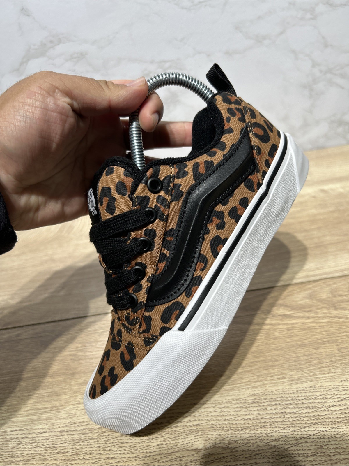 Vans Knu Skool Skate Sneakers Big Kid Leopard Print Black 1496272 Sz 3.5 New thumbnail 6