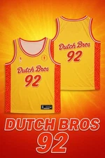 Dutch Bros Basketball Jersey Tank Light Orange And Red Limited Edition Size XL
