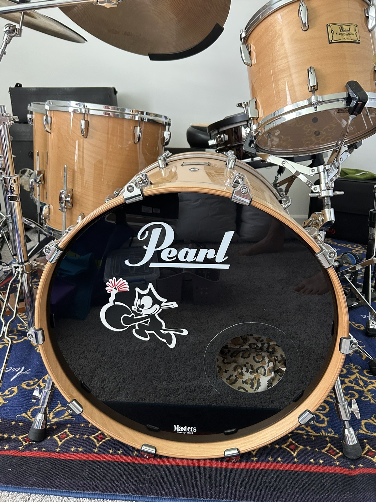 Pearl Masters Studio BRX Birch 4 Piece Drum Kit- 12, 16, 18, 22 W/Cases