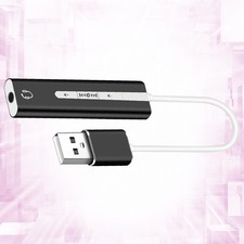 Durable USB 3.1 Sound Card 7.1 Channel Mic Earphone Adapter Black