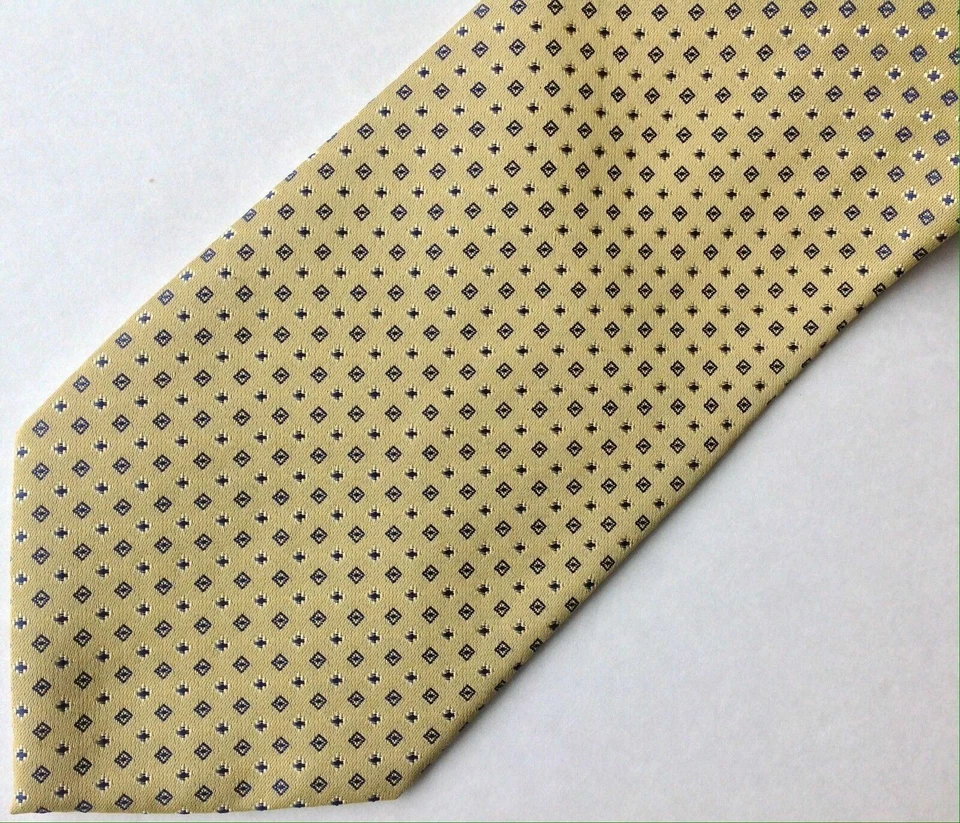 Beverly Hills Polo Club Necktie Yellow Green Gold Blue Square Dots Foto 2 de 4