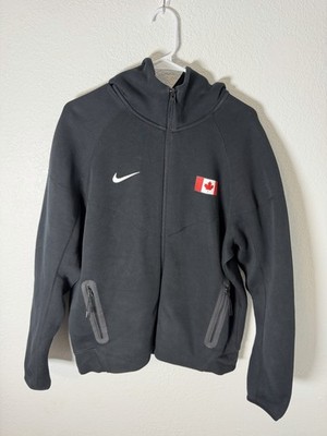 Nike Tech Fleece Canada Team Full Zip Track Jacket Men Size L Black Rare