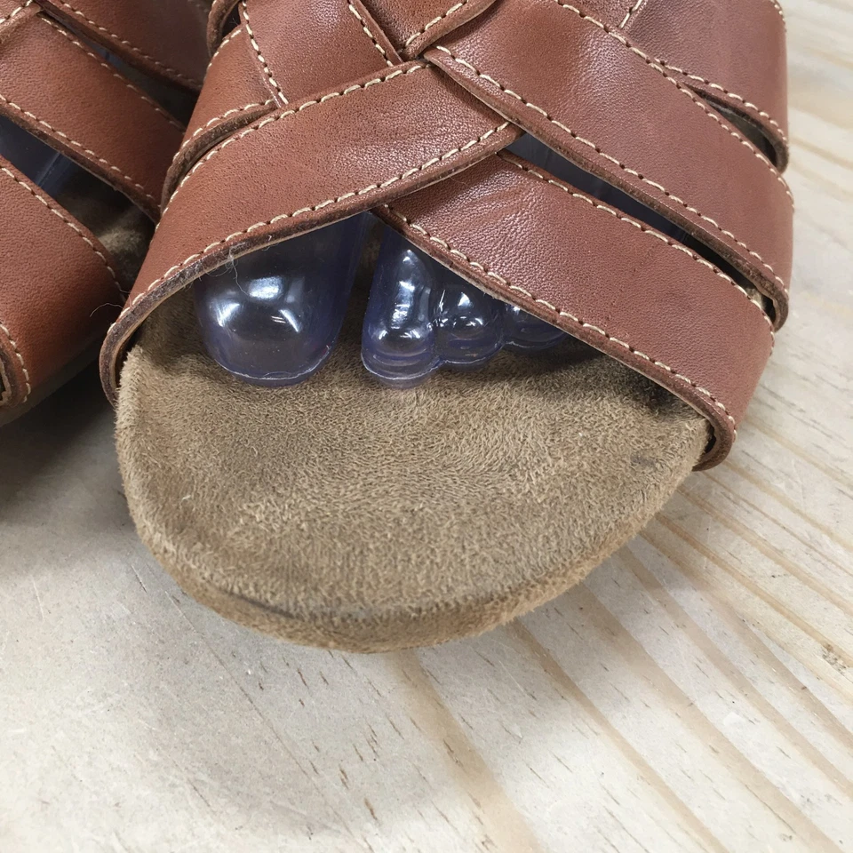 Sandálias femininas Dr Scholls 11M ajudante slingback cunha couro marrom madeira casual - Imagem 4 de 4