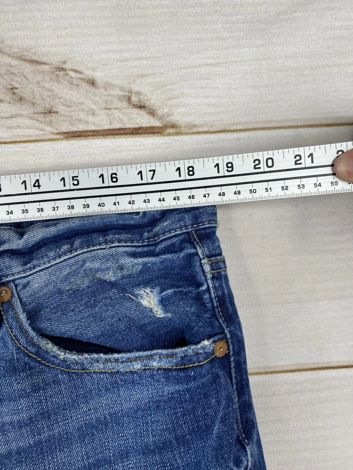 Aeropostale Aero Loose Jeans Mens 36/32 Dark Distressed Wash Relaxed Whiskering - Image 4 of 4