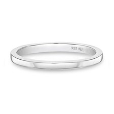 Unisex Shiny Small Plain Finger Baby Rings - Hypoallergenic 925 Sterling Silv...