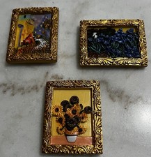 Van Gogh Fridge Magnets Famous Painting  Vintage Art Set A 3 Pieces 