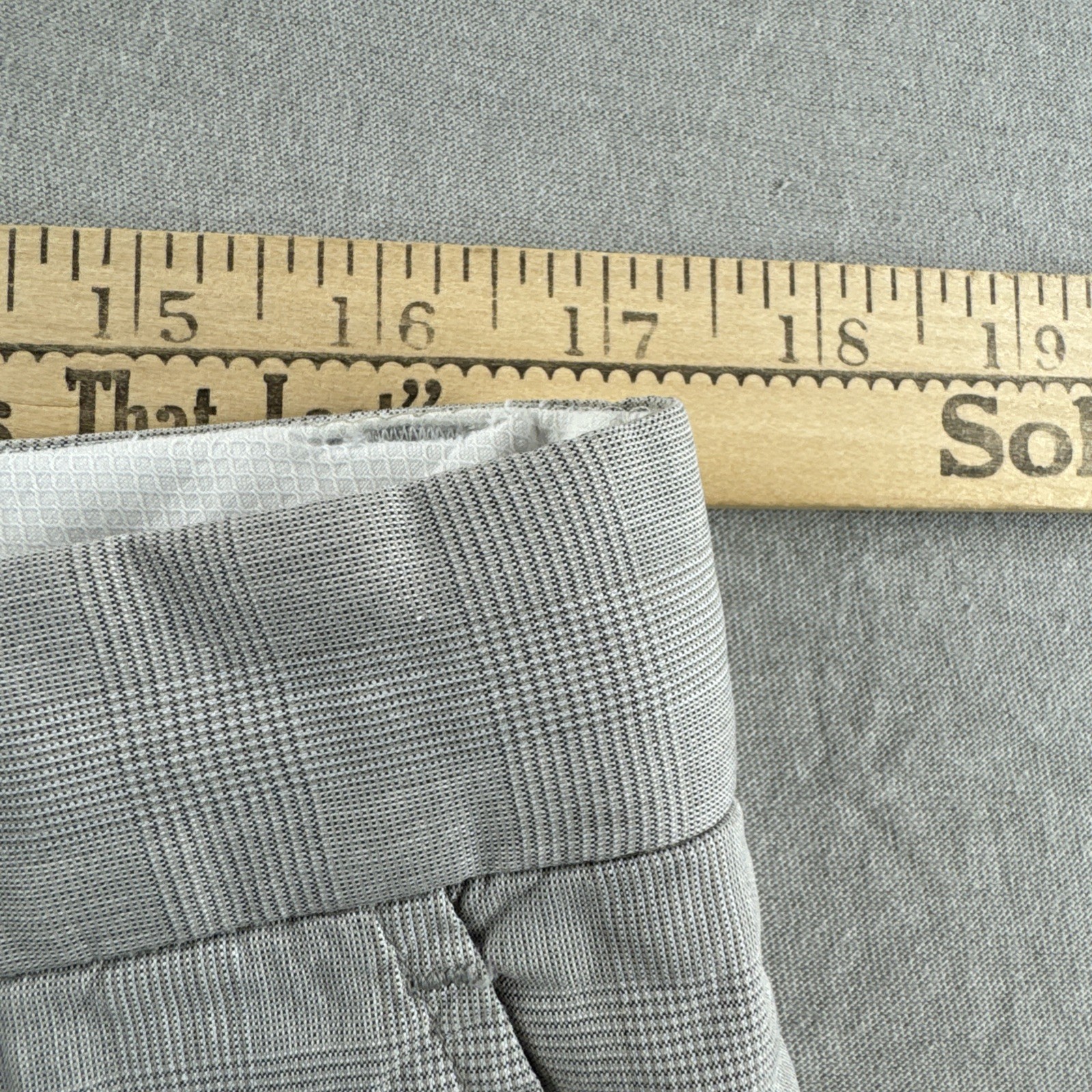 Yves Saint Laurent Pantalone Uomo 34x28 Grigio Glen Plaid Pantaloni Preppy LEGGI