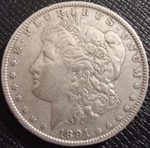 1891-P Morgan Silver Dollar Problem Free XF