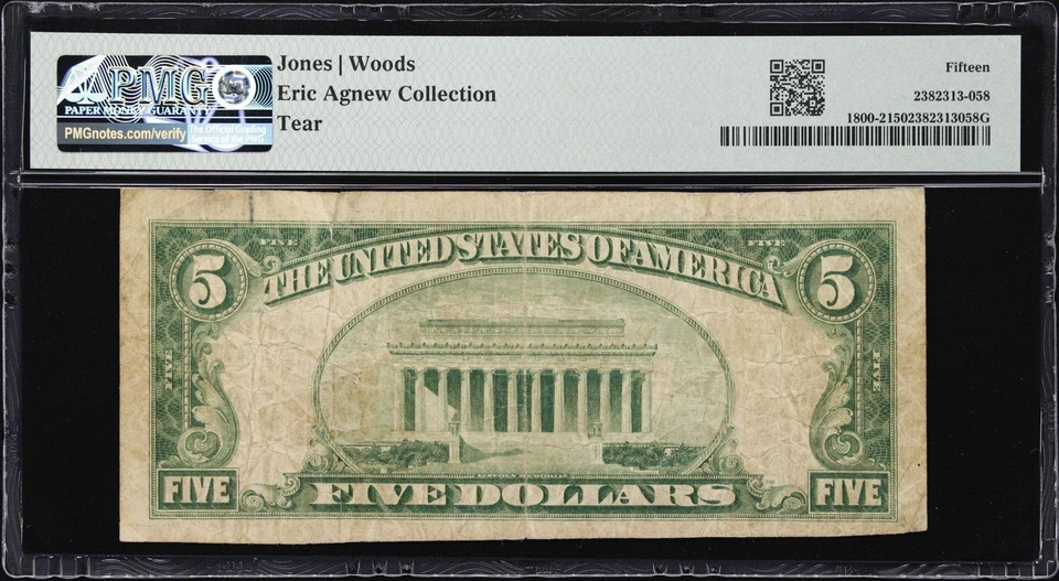 Crockett, CA $5 1929 T2 Fr. 1800-2. First NB Charter #11326 PMG Choice Fine 15. - Image 2 of 2