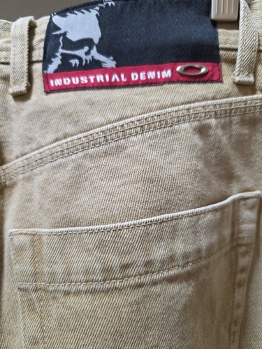 OAKLEY SKULL INDUSTRIAL DENIM PANTS TAN Size 28 X 32 BNWT 