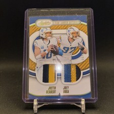 Justin Herbert Joey Bosa 2024 Panini Absolute Team Tandem Gold Dual Patch 49/99