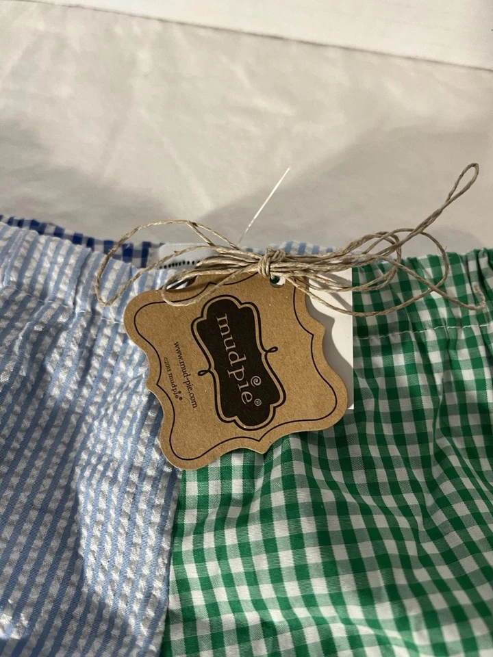 Cubierta de pañal de guinga MudPie Seersucker talla 0-12 meses Foto 4 de 4