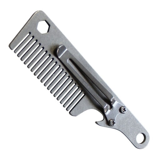 Titanium Alloy EDC Multi Tools Pocket Comb Portable Outdoor Keychain Hair Care - Picture 9 of 18