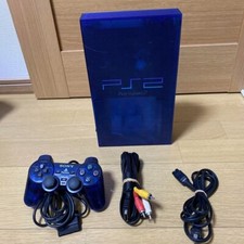 Ocean Blue Playstation 2 Console PS2 SCPH-37000L Transparent TESTED Japan