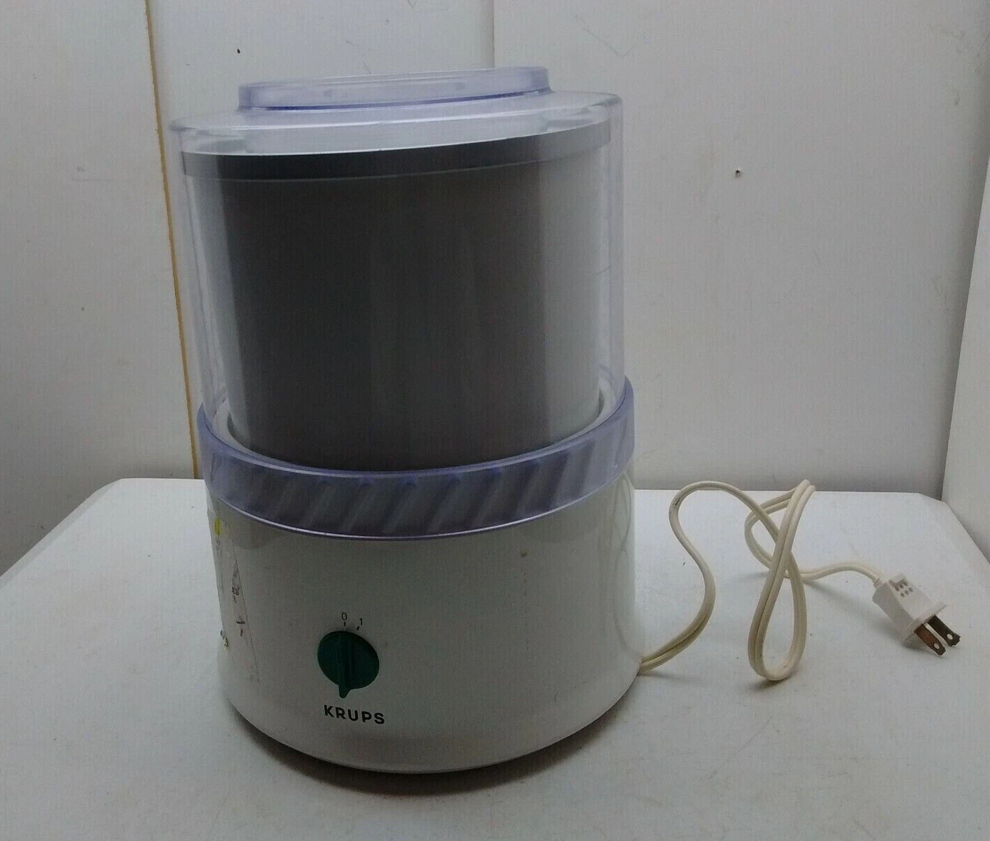 Krups Electric Ice Cream Maker Desert Machine La Glaciere 1 Qt White Italy