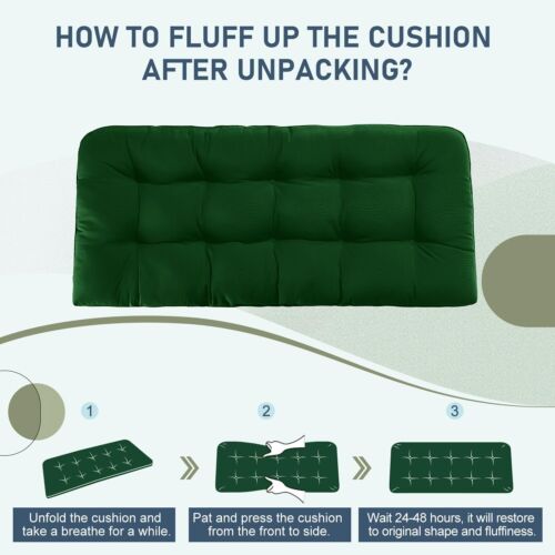 Outdoor Bench Cushion for Patio Furniture, Waterproof Tufted Overstuffed Porch - Picture 20 of 79