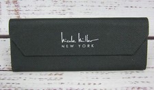Nicole Miller Semi Hard Sunglasses Case Black Green Tri Fold