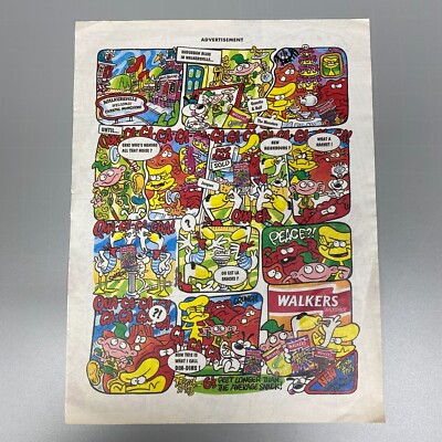 Walkers Snackshack Verein French Fries Comic Strip 1997 Vintage Retro Anzeige