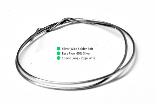 Silver Solder Wire Easy Soft 65% 1 Foot Jewelry Soldering Making & Repair 20ga - Afbeelding 2 van 4