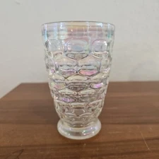 Vintage Federal Glass Colonial Iridescent Tumbler 4.75"