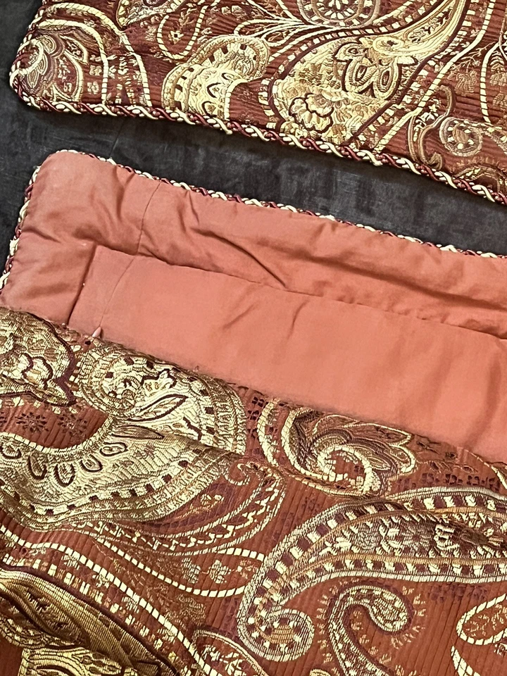 Fundas de almohada Croscill 2 Queen naranja quemado dorado cachemir Foto 3 de 4