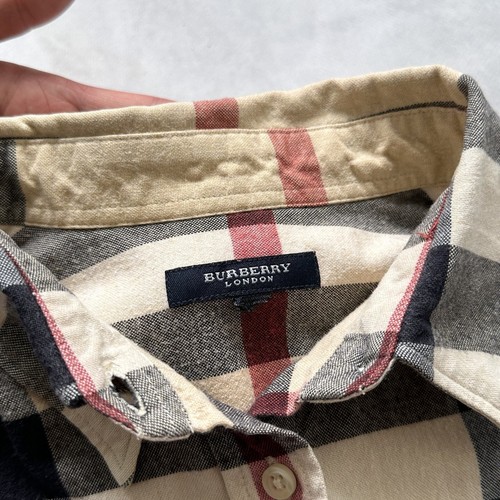 Camicia vintage Burberry Nova a quadri con bottoni - Foto 6 di 13