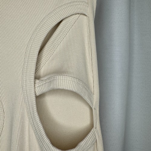 The Line By K Oat Beige Gael Maxi Dress Size XS Cut Out Asymmetric Minimalist - Picture 14 of 19