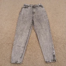 Vintage Gitano Jeans Womens Size 10 Gray High Waist Tappered Ankle Zip 24x28