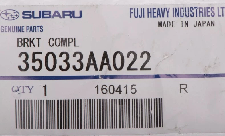 1990-2023 Subaru Suporte de câmbio manual Impreza WRX Legacy NOVO 35033AA022 FABRICANTE DE EQUIPAMENTO ORIGINAL - Imagem 2 de 2