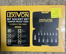 LEXIVON Tamp Bit Socket Set, Pre.S2 Alloy Steel 13-Piece Security Star T8H -T60H