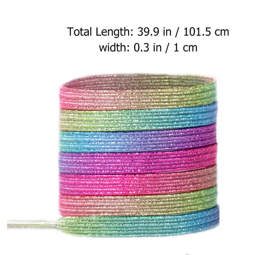 7 Pairs Colorful Elastic Tieless with Buckle Tieless Glitter - Picture 3 of 12