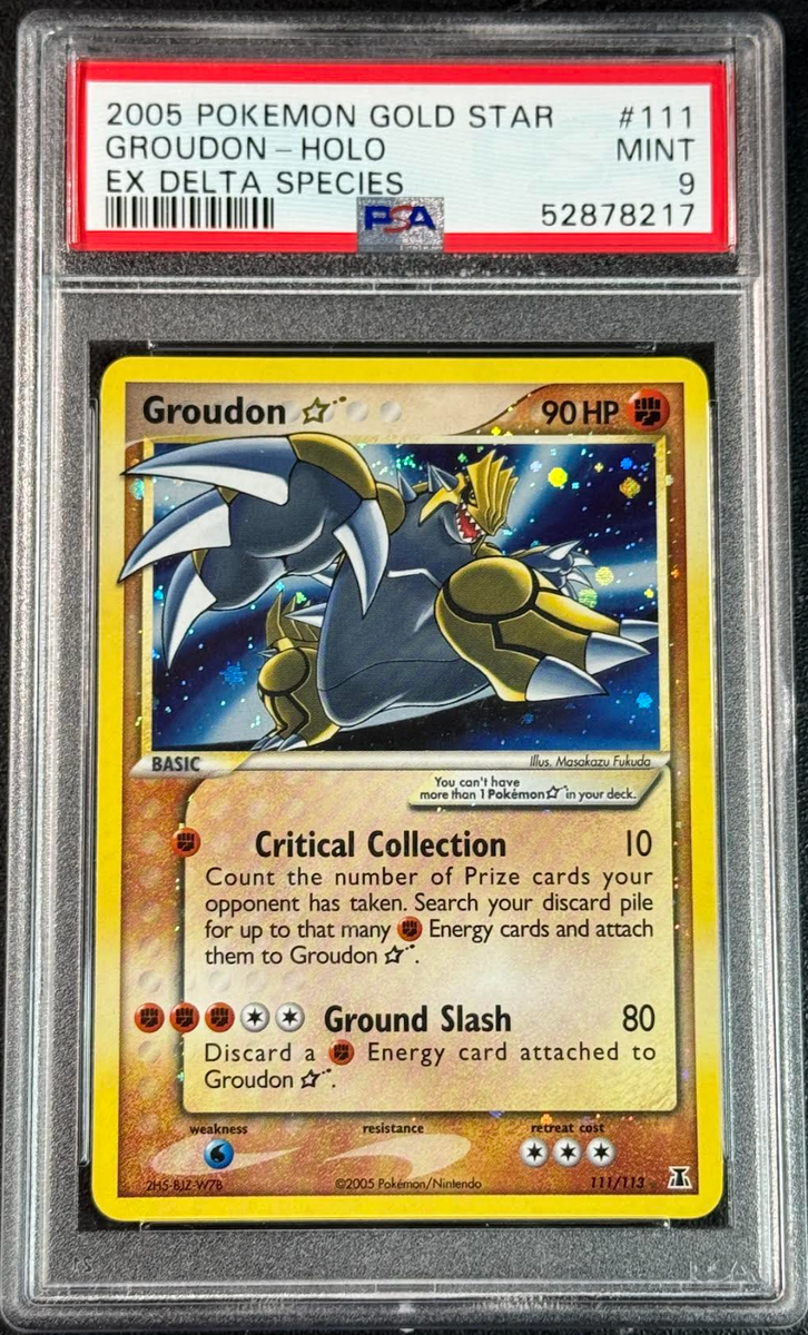 2005 Pokemon EX Delta Species Groudon Gold Star Holo 111/113 PSA 9