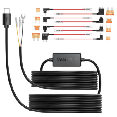 Vantrue 11.5ft Type C USB 12V 24V to 5V Dash Cam Hardwire Kit with Add a... 