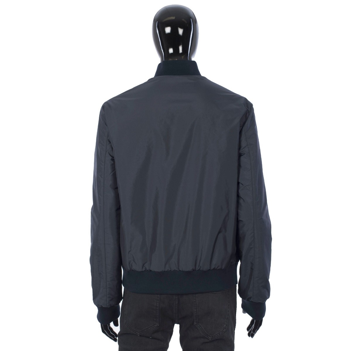 BRIONI 3500$ Navy Blue Blouson Bomber Jacket - Reversible, Wool