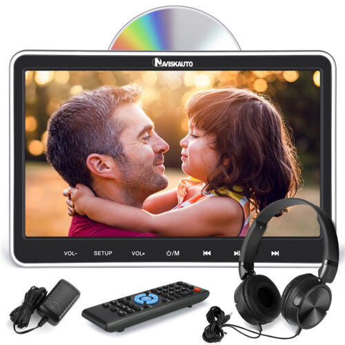 10.1" Auto Kopfstütze DVD Player KFZ Monitor HDMI AV-IN/OUT Für Kinder+Kopfhörer - Bild 1 von 11