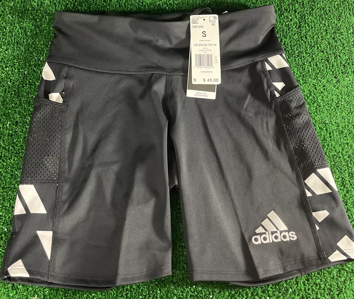 Adidas Women's Own The Run Shorts Tights Running Gym Short Gm1584 Black  Small