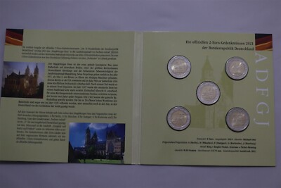     DEUTSCHLAND 5x2 EURO 2016 IM FOLDER - SACHSEN-ANHALT B79 #172